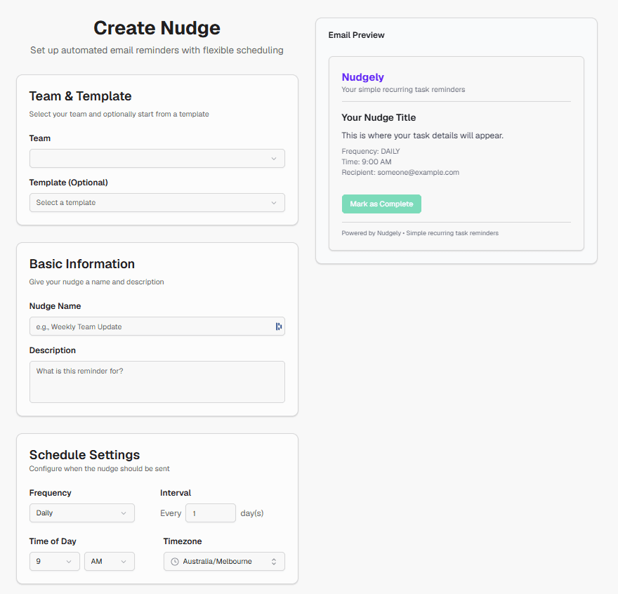 Schedule a recurring nudge